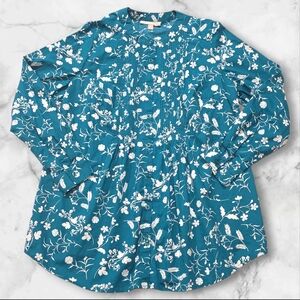 Woman Within Teal Women's Blouse Top Shirt Size 14/16 M- D34